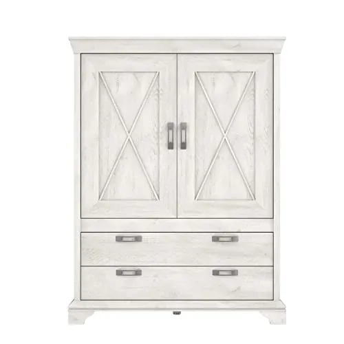 Highboard Kashmir Schrank Vitrine Pinie in Weiß 2-türig in beige von Forte