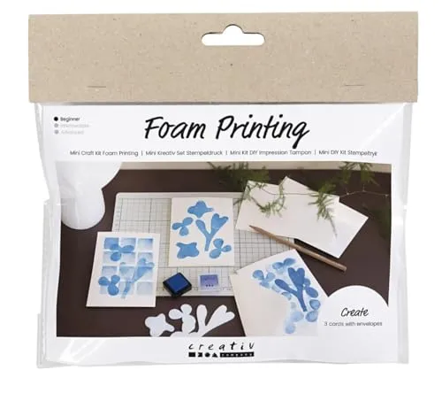 Creativ Mini Bastelset Schaumstoffdruck, weiß, cremefarben, 1 Packung