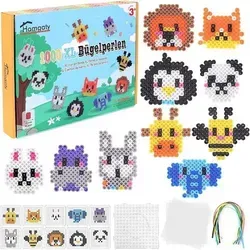 Bügelperlen 10mm Set mit 1000 Motiven und Vorlagen - Entdecke die kreative Welt der Bügelperlen! Mit 1000 bunten 10mm Perlen und 10 Tier-Motiven wird das Basteln zum aufregenden Abenteuer für Kinder. Ideal für kleine Hände, inklusive Zubehör für sofortigen Start!