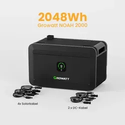 Balkonkraftwerk Speicher 2048Wh Growatt NOAH 2000