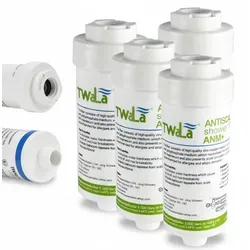 4x TWaLa Duschfilter Weiss Wasserfilter gegen Kalk/Chlor Shower filter AWF-SWR-P - Weiß