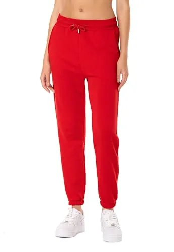 Red Bridge Damen Jogginghose - Sweat Pants in Rot - Sport-Jogginghosen für Damen, ideal für Fitness und Freizeit. Hochwertiger Materialmix sorgt für Langlebigkeit und hohen Tragekomfort. Praktische seitliche Taschen für Handy und Schlüssel.