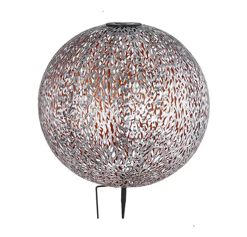 Windlicht Solar Gartenleuchte LED Steckleuchte IP44, Antik Goldfarben