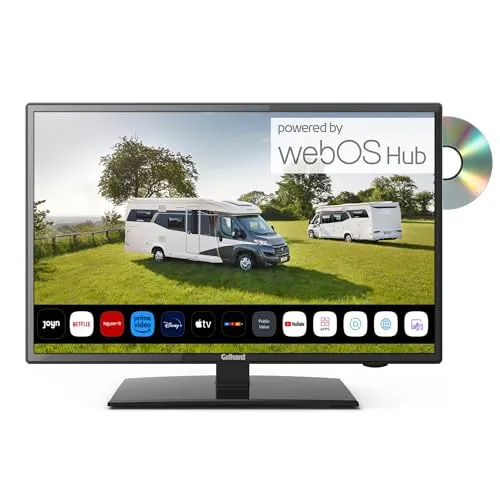 Gelhard GTV2256 - LED Smart TV mit WebOS, DVD und Bluetooth, Triple Tuner für DVB-S2/T2/C, ideal für Wohnmobile und Boote