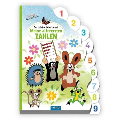 TRÖTSCH - Der kleine Maulwurf Pappbilderbuch mit Register Meine allerersten Zahlen: Entdeckerbuch Beschäftigungsbuch Spielbuch Bilderbuch (Ab 3 Jahren)