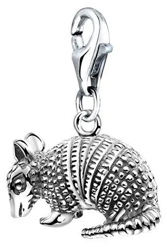 Nenalina Gürteltier Karabiner Charm Anhänger - Clasp Charms für Damen, aus hochwertigem 925 Sterling Silber, vielseitig kombinierbar und perfekt als Geschenk für besondere Anlässe.