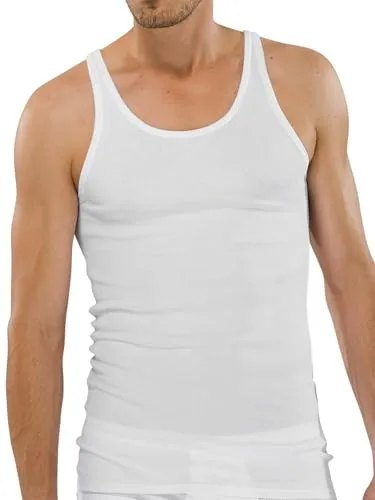 Schiesser Herren 2 Pack Ohne Arm - Original Doppelripp Unterhemd, Weiß, 4XL EU - Herren-Unterhemden aus der SCHIESSER Serie Original Classics, besonders komfortabel und strapazierfähig mit längerer Rückenpartie in bewährter Doppelripp-Qualität.