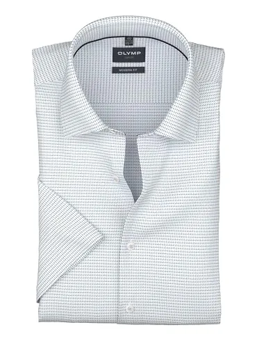 OLYMP Herren Oberhemd Kurzarm 126212 – Modern Fit in Bleu - Elegantes Kurzarm-Hemd im 470 Modern Fit mit New Kent Kragen. Pflegeleicht und ideal für den Alltag, sorgt es für einen stilvollen Auftritt bei jeder Gelegenheit.