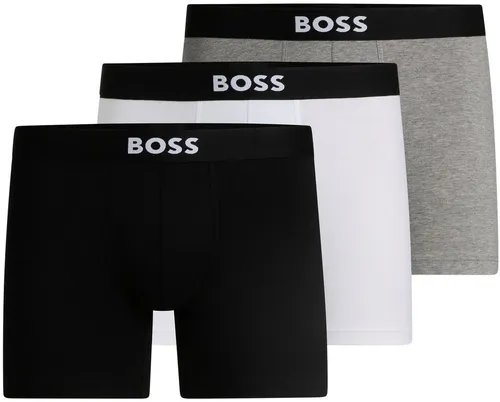 BOSS Herren Boxer Brief 3er Pack - Bequeme Boxershorts - Herren-Boxershorts mit mittlerer Bundhöhe und sichtbar elastischem Bund, aus softem Baumwoll-Jersey-Mix für optimalen Tragekomfort.