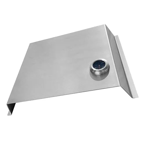 BABOSSA® Grill Pizzahaube inkl. Deckelthermometer | 55x40x9cm | V2A Edelstahl| Pizzacover für perfekte Pizzen vom Grill