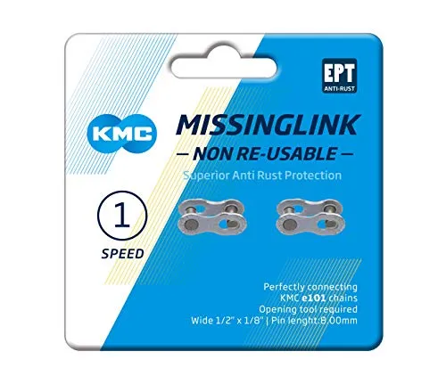 KMC Unisex – Erwachsene 101 NR EPT Fahrradkette, schwarz, 1size