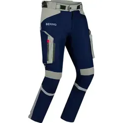 Bering Austral Textilhose - Dunkelblau/Grau/Rot - M - Wasserdichte Motorradtextilhose aus laminiertem Gore-Tex, mit verstellbaren Beinabschlüssen und abnehmbaren Protektoren für optimalen Komfort und Sicherheit auf jedem Abenteuer.
