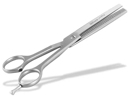 Modellierschere aus Solingen Effilierschere Haarschere Made in Germany Friseurschere mit einseitiger Zahnung Schere aus Hochwertigem Rostfreiem Edelstahl für einen perfekten Haarschnitt (16,51 cm)