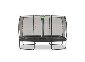 EXIT Allure Premium Trampolin 214x366cm - Schwarz - Trampolin mit Premium Sicherheitsnetz und EXIT Foot Protection System für maximale Sicherheit. Extra lange Federn sorgen für perfekten Sprung und weiche Landung.