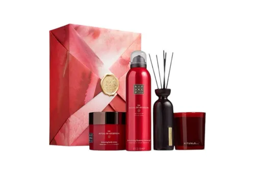 The Ritual of Ayurveda - Großes Geschenkset mit Körpercreme, Duftstäbchen und mehr - Ganzkörperpflege, luxuriös verpacktes Set mit wiederverwendbarer Box und FSC-zertifiziertem Papier für umweltbewusste Geschenke.