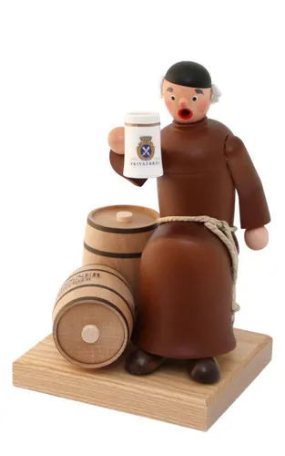 Räuchermann Mönch, sitzend (Bierbrauer) Höhe 23 cm NEU Räucherfigur Rauchmann