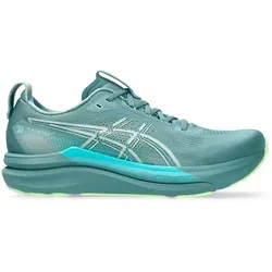 ASICS GEL-KAYANO 33 Stabilitätsschuh Herren - türkis, gelb, Größe 45 - Erleben Sie den ASICS GEL-KAYANO 33, ideal für Läufer auf verschiedenen Untergründen. Mit ausgezeichneter Dämpfung und stabiler Struktur bietet er optimalen Komfort und Halt für lange Läufe.