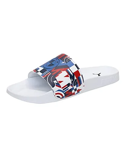 PUMA BMW MMS Leadcat 2.0 - Rot/Blau/Weiß - Größe 39 - Badeschuhe mit Kunstleder-Riemen und BMW-Logo, für optimalen Komfort und Haltbarkeit. Ideal für Fitness und Freizeit, schnell trocknend und stylisch.