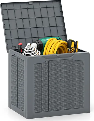 GOPLUS Gartenbox 106 L – Wasserdichte Auflagenbox mit abschließbarem Deckel