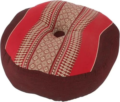 GURU SHOP Meditationskissen, Yoga Kissen, Yogakissen, Sitzkissen, Bodenkissen, Dekokissen - Rot, 18x30x30 cm