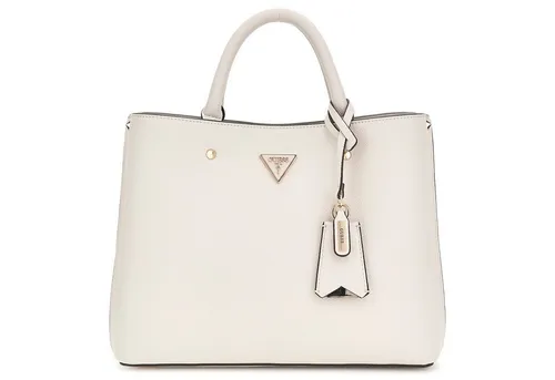 GUESS Meridian Girlfriend Satchel Ivory - Stilvolle Umhängetasche - Umhängetaschen: Praktische GUESS Handtasche mit klassischem Design, ideal für den Alltag. Bietet Platz für Geldbörse und Smartphone, Maße: 30,5 x 23,5 x 10,5 cm.