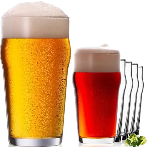 PLATINUX Biergläser Set 6 Stück 500ml (max. 568ml) Pint Gläser Bierseidel aus Glas Beer Weizengläser hohes Bierglas