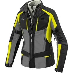 Spidi 4 Season Evo H2Out Damen Motorradjacke, schwarz-gelb, Größe M - Motorradjacke aus hochfestem Extra Tenax 3-Lagen-Nylon für optimale Abrieb- und Durchstichfestigkeit, ideal für alle Jahreszeiten.