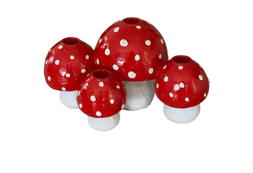 Online-Fuchs Kerzenhalter für Stabkerzen, Kerzenständer Fliegenpilz