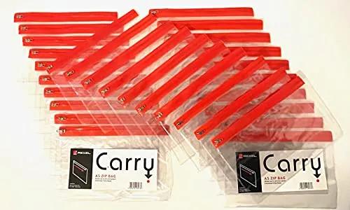 30x REXEL Zip-Bag, Dokumententasche mit Reißverschluss, A5 klar, Sichttasche, Kleinkram-Beutel