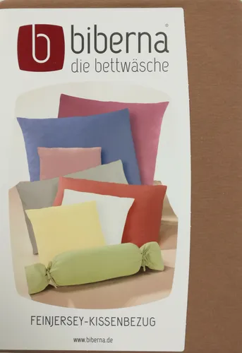 Biberna Kissenbezug 40x60 cm 2 Stück Feinjersey 100% Baumwolle , Hellbraun