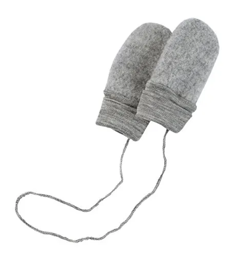 Engel Baby Fäustel ohne Daumen, Fleece, 100% Schurwolle (kbT) (50/56, Hellgrau melange)