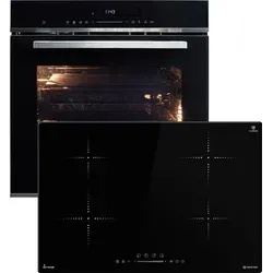 Autarkes Herdset: 60cm Einbaubackofen EB8017ED + 77cm Induktionskochfeld IH87704RL