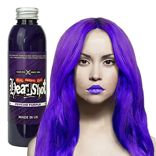 Lila Haarfarbe Headshot Psycho Purple, Semi-permanente Haartönung 150 ml