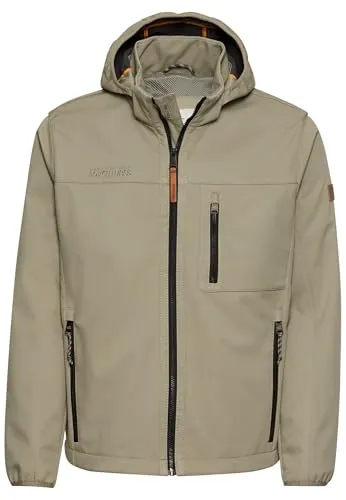 Softshelljacke CAMEL ACTIVE Herren Gr. 60, khaki - Funktionsjacke mit Kapuze, wind- und wasserabweisend, ideal für aktive Männer, die auch im Freien bei kühleren Temperaturen entspannen möchten.