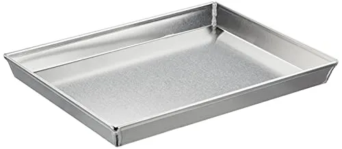 Pentole Agnelli Pasticceria e Pizza Rechteckiges Backblech aus Aluminiumlegierung 3003 mit Rand, Grau, 30 x 23 x 3 cm