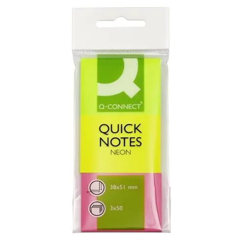 Q-Connect KF01224 Haftnotizen Haftnotizblock 40x50mm Neon