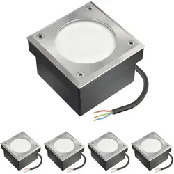 ledscom.de 5x GX53 Pflasterstein Bodeneinbauleuchte NEOLUM - IP67 Bodeneinbauleuchte für außen, begehbar und robust, ideal zur stimmungsvollen Beleuchtung von Terrassen und Wegen.