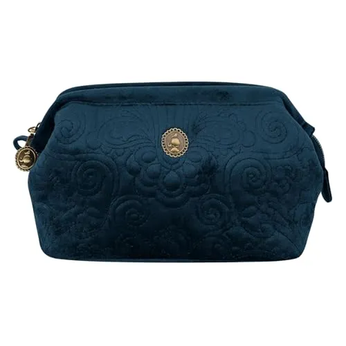 PiP Studio Kulturbeutel - Stylischer Kulturbeutel in Velvet Quilted Days Blue, ideal für Reisen. Aus hochwertigem, gestepptem Polyester und PVC, bietet er Platz für all Ihre Pflegeartikel.