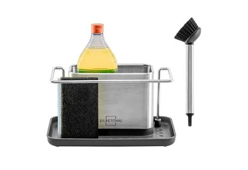 SILBERTHAL Küchenorganizer-Set Spülbecken Organizer, (Mini, mit Spülbürste), Edelstahl, rostfrei