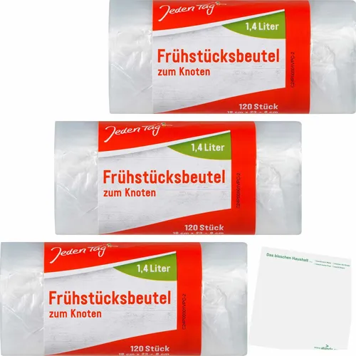 Jeden Tag Frühstücks Beutel zum Knoten 1,4 3er Pack 3x120Stk usy Block