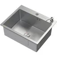 ML-Design Küchenspüle mit Ablaufgarnitur und Seifenspender, Silber