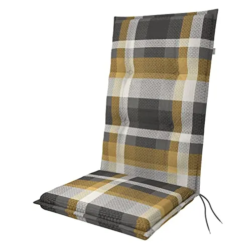 Doppler / Hochlehner Living/Gartenstuhlauflage/Hochlehner/Gelb Kariert/ca. 119 x 48 x 6 cm