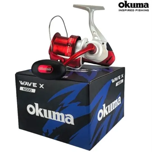 Okuma Wave X 6000 Brandungsrolle – Salzwasser Angelrolle mit extra Graphitspule - Leistungsstarke Brandungsrolle für Angler, ideal für Salzwasser mit stufenloser Quick Set-Rücklaufsperre und maschinell gefräster Aluminiumspule. Perfekt für große Fänge!
