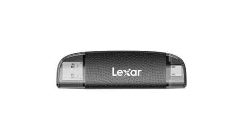 Lexar Dual-Slot-USB-A/C-Leser, bis zu 205 MB/s Übertragungsgeschwindigkeit, unterstützt SD- und microSD-Karten (LRW310X-BNBNG)