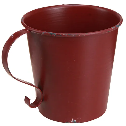 Stabkerzenhalter Vintage Tasse Weinrot Deko Ø11cm H11cm Landhaus