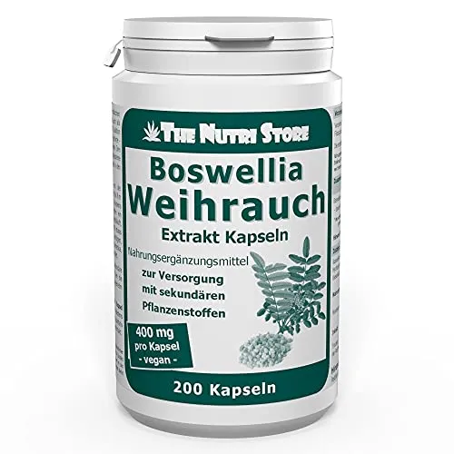 Boswellia Weihrauch 400 mg Extrakt - Vegane Kapseln für 6-7 Monate - Boswellia Serrata Nahrungsergänzungsmittel mit 400 mg Extrakt pro Kapsel, reich an Boswelliasäuren. Hochwertiger Trockenextrakt aus indischem Weihrauch für deine Gesundheit.