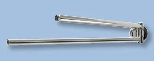 Handtuchhalter 2-armig schwenkbar chrom für Bad / Küche 47cm Rosette rund