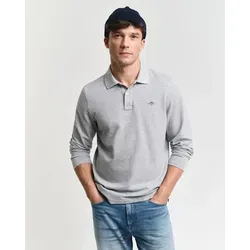 Gant Poloshirt REG SHIELD LS PIQUE RUGGER grau S (46/48) - Herren-Shirts, aus 100% Baumwolle, mit Logotickerei auf der Brust für einen sportlichen Look und hohen Tragekomfort.