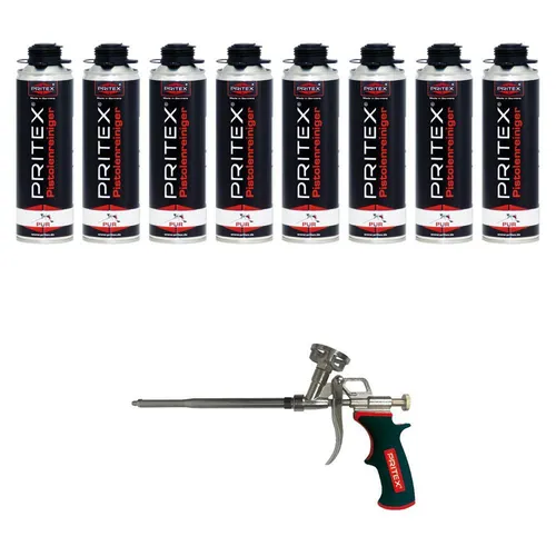 Bauschaumpistole inkl. 8 x Pistolenreiniger 500 ml