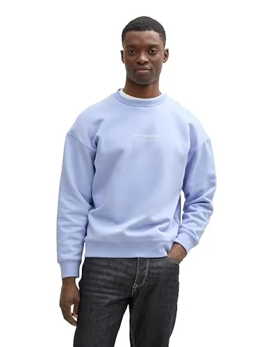 TOM TAILOR Denim Herren Sweatshirt 1045579 in Brunnera Blue, Größe M - Hochwertiges langärmliges Sweatshirt für Herren mit optimaler Passform und hohem Tragekomfort, perfekt für Freizeit und Alltag.